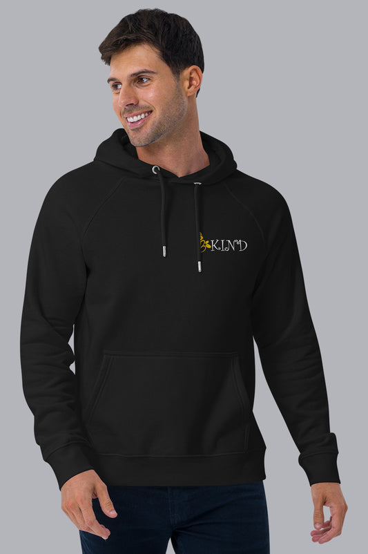 MENS ORGANIC HOODIE EMBROIDERY - BE KIND