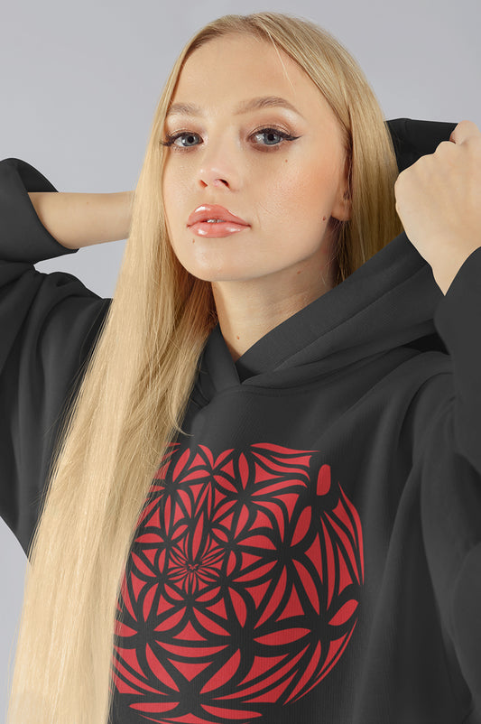WOMENS ORGANIC HOODIE - HEART GEOMETRY