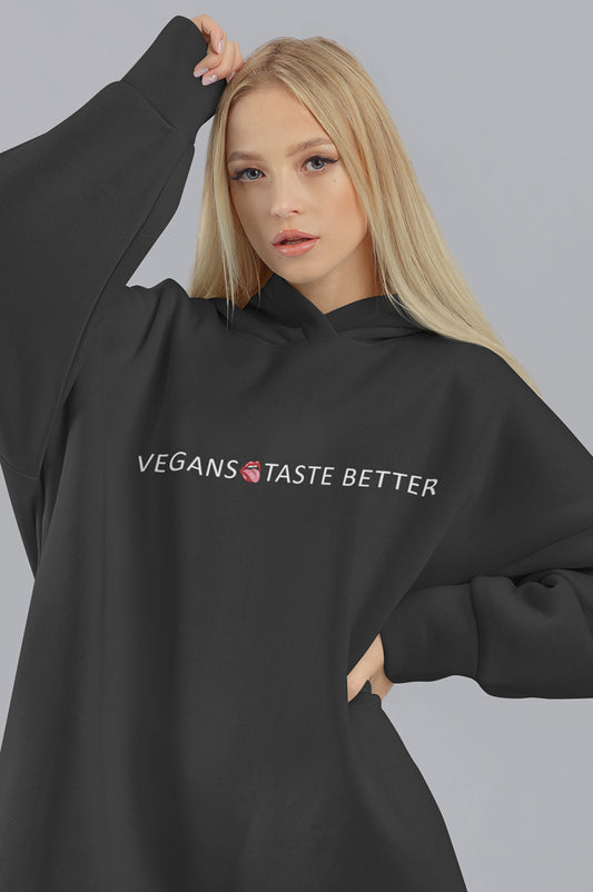WOMENS ORGANIC HOODIE - VEGANS TASTE BETTER 2.0