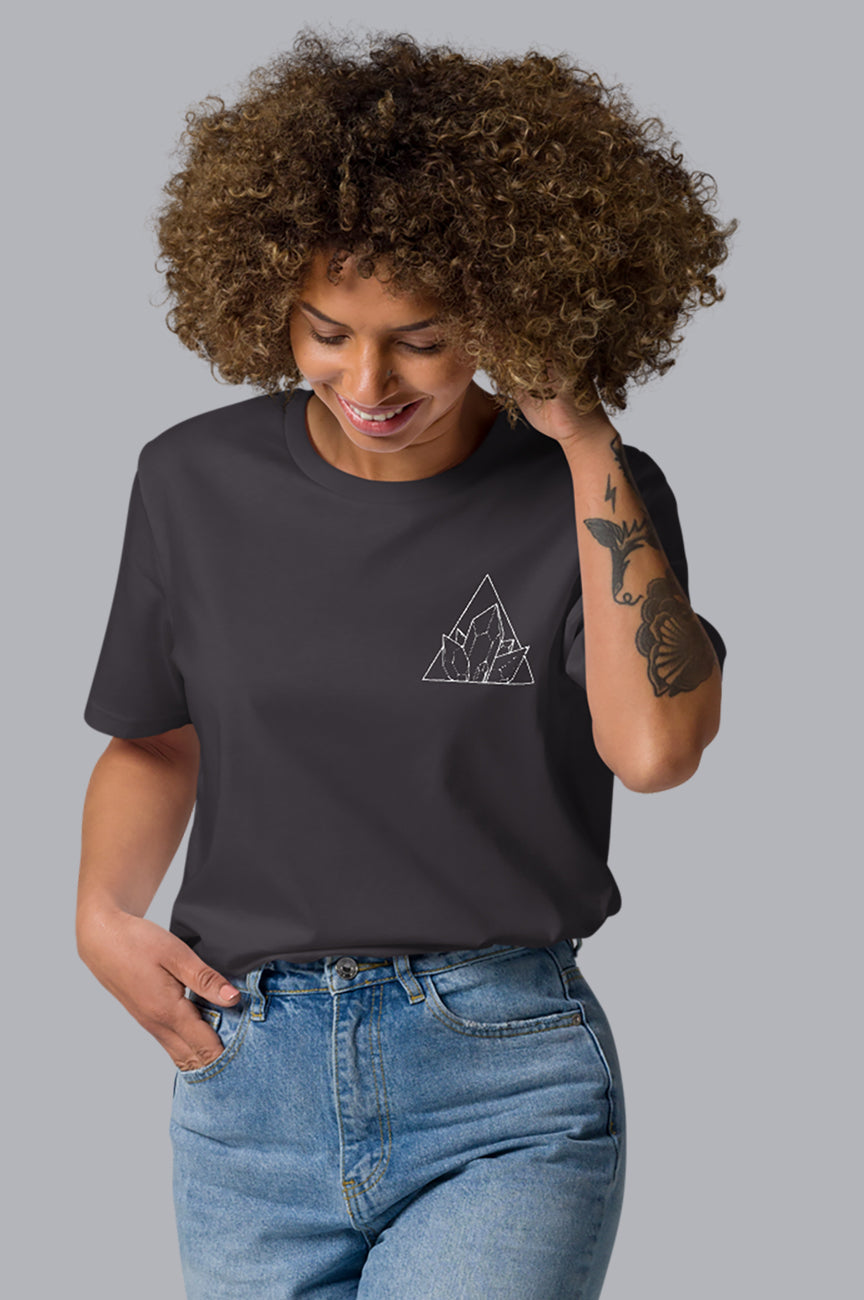 WOMENS ORGANIC EMBROIDERY TEE - I HAVE A CRYSTAL FOR THAT