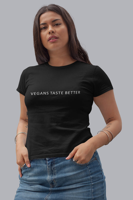 WOMENS ORGANIC TEE - VEGANS TASTE BETTER